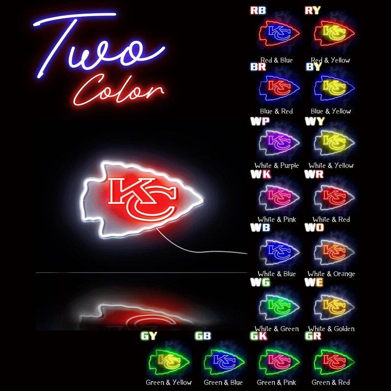 Kansas City Chiefs Bar LED Neon Sign Light Sports Bar Wall Etsy