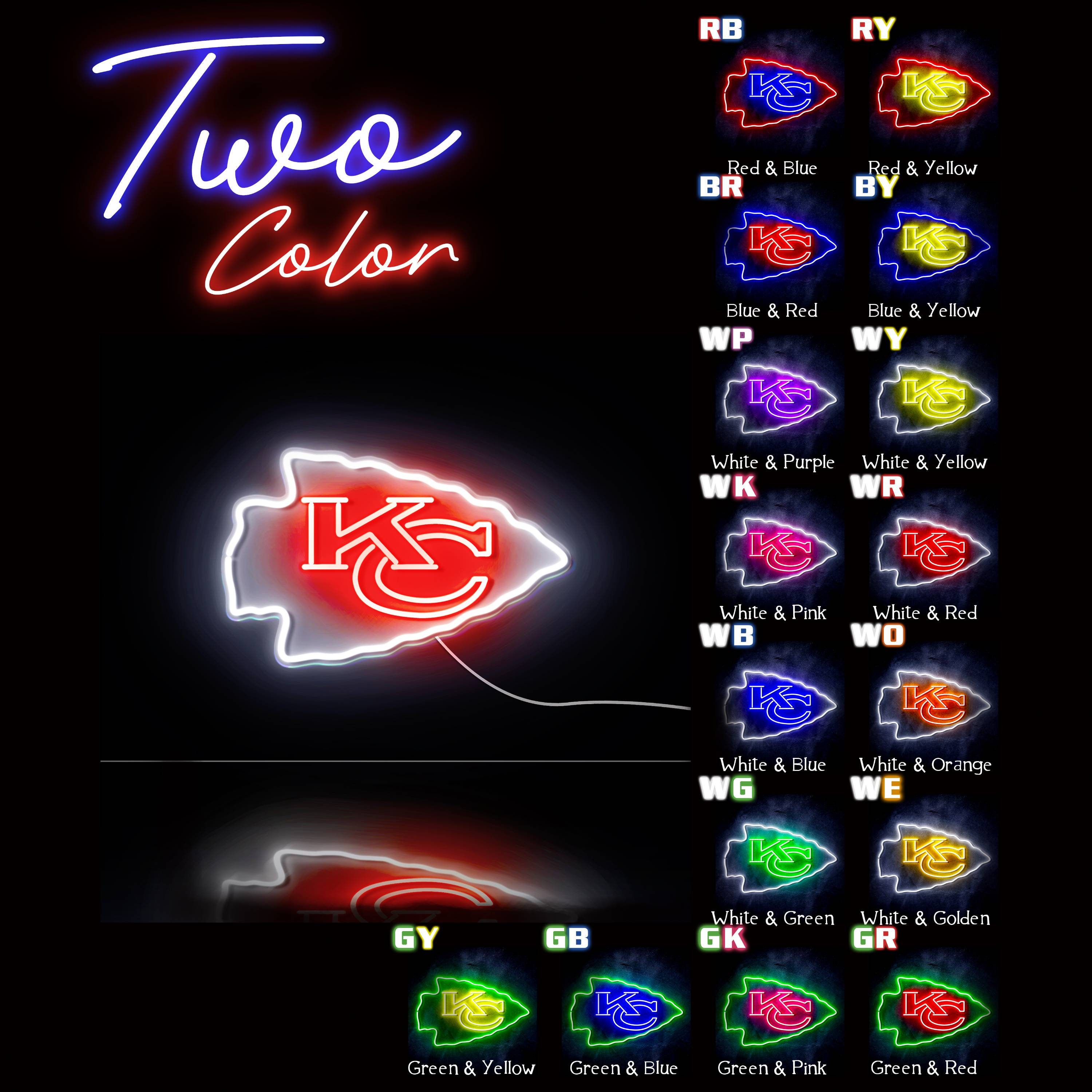 Kansas City Chiefs Bar LED Neon Sign Light Sports Bar Wall Etsy