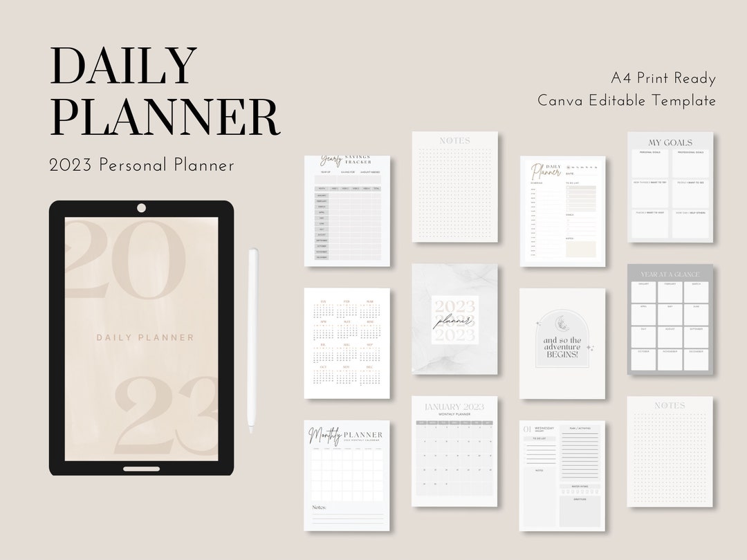 2023 Digital Planner PDF | 2023 Calendar | Self Care Journal | Workout ...
