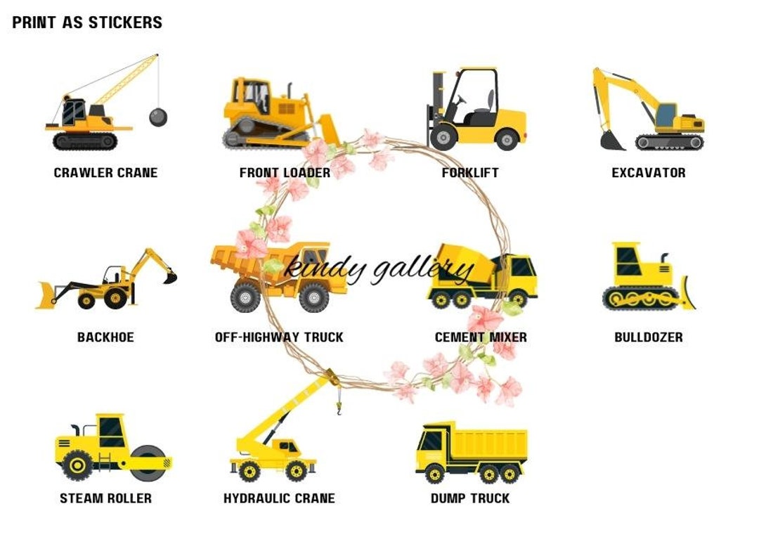 Construction Vehicles Kindergarten Worksheet (Instant Download) Etsy