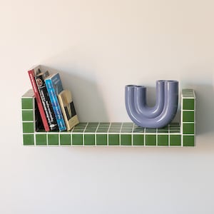 Modern Floating Tile Shelf -Custom Crafted Ceramic Tile Shelf -Versatile Ceramic Tile Wall Decor - Mosaic Tile Wall Mount Organizer