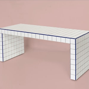 Tile coffee table, tile shelf, tile coffee table, tile table design, tile furniture, tile side table, home design, home decor, TV table