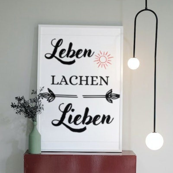 Poster for the motivation "Live, Laugh, Love", PDF file