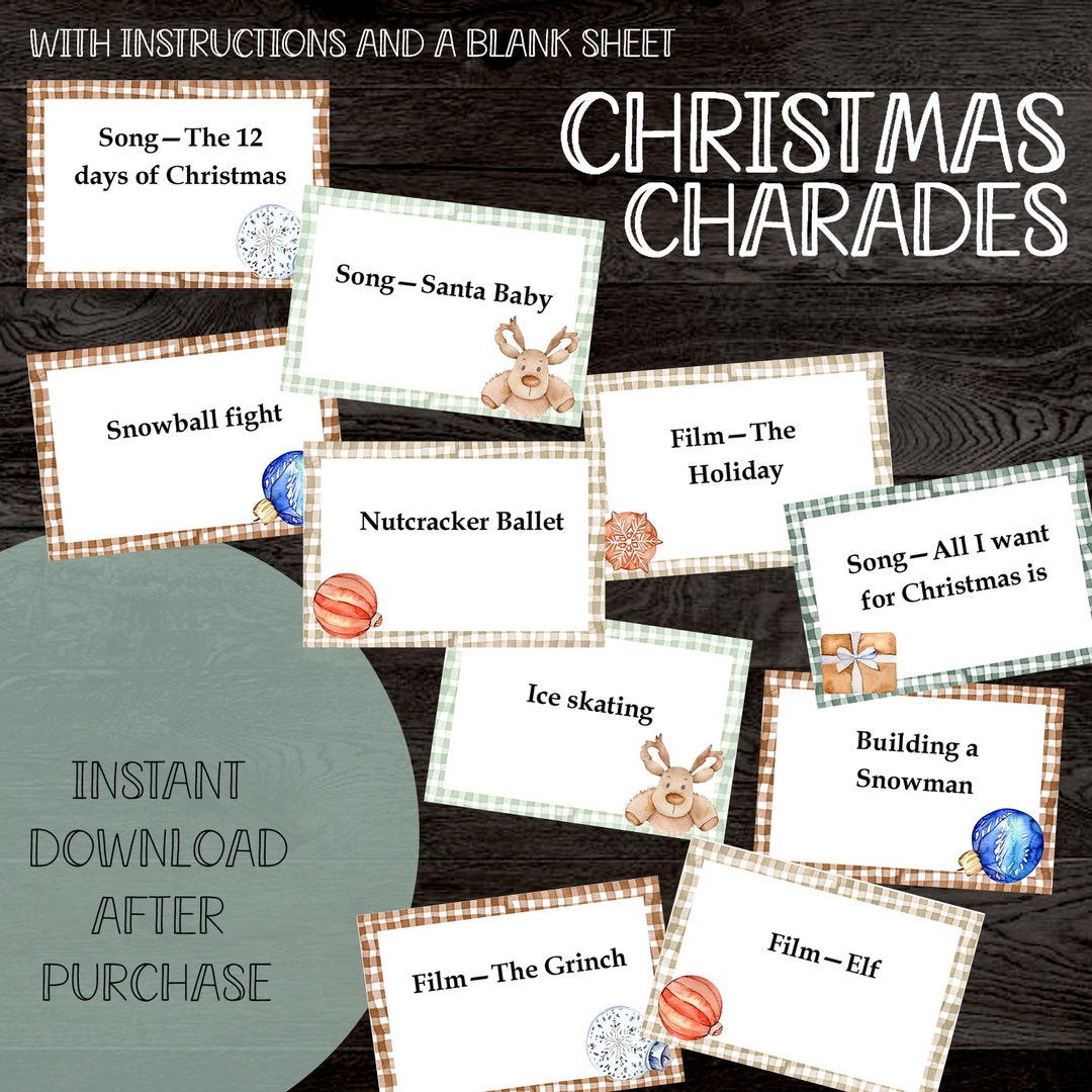 Christmas Charades | PDF Digital Download | - Etsy