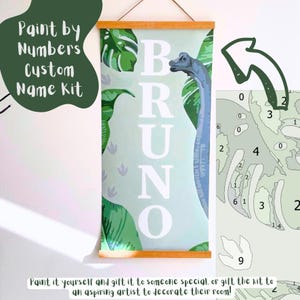Kit di pittura con numeri con nome personalizzato - Decorazione da parete personalizzata per la camera dei bambini - Regalo per amici e parenti - Set di pittura per bambini fai da te