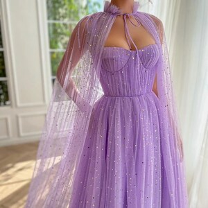 Lilac Prom Gown Elegant Shinny Floor Length Tulle Prom Dress - Etsy