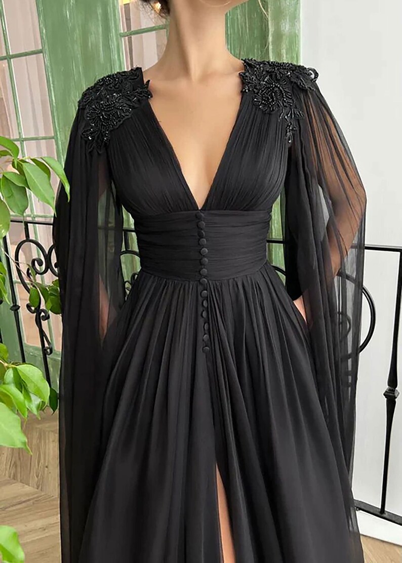 black prom dress and date