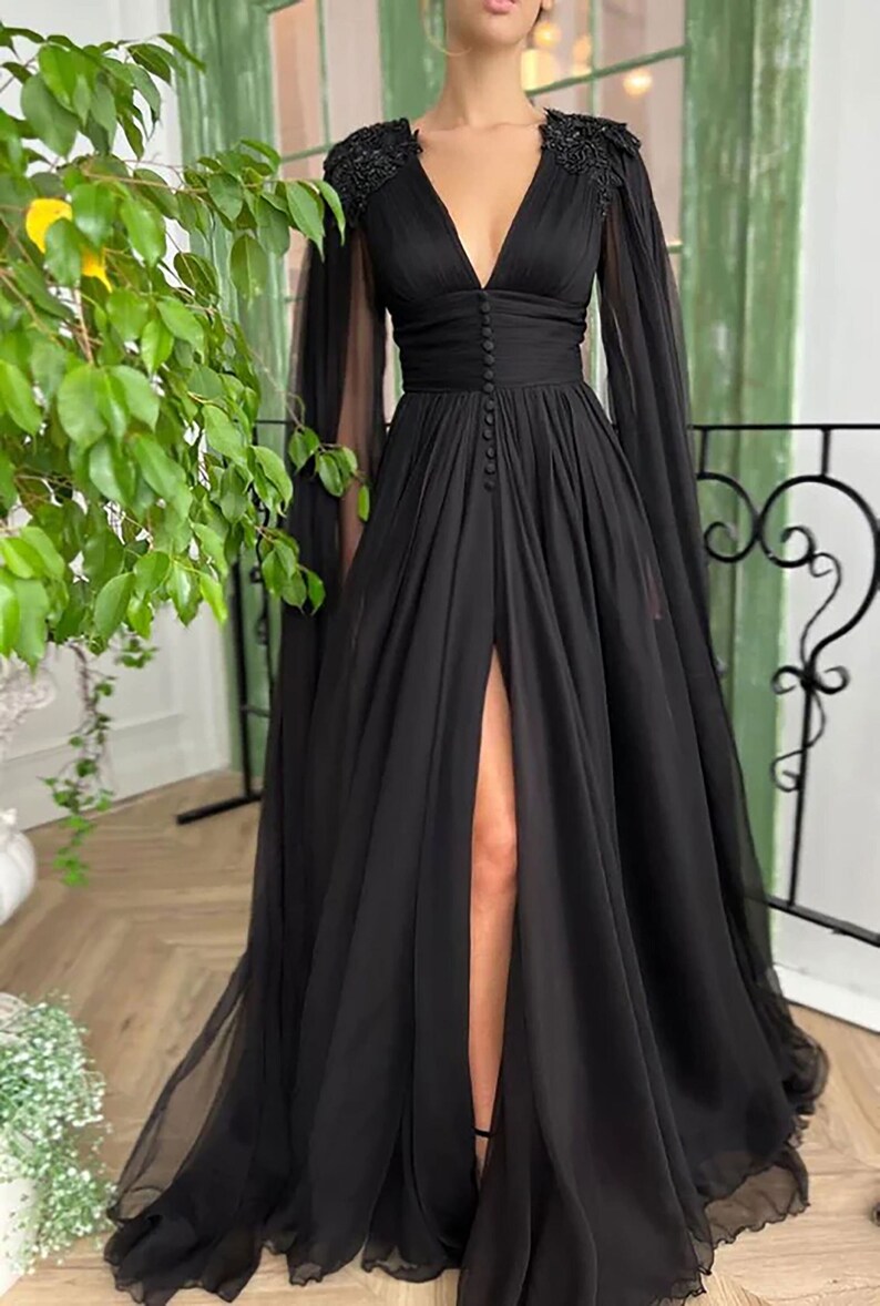 black prom dress and date