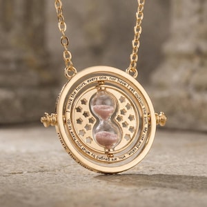 Hermione Granger Time Turner Necklace – Harry Potter Inspired Magical Hourglass Pendant, Wizard Jewelry Gift