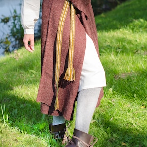 Medieval natural leather dark brown handmade historical shoes, unisex boots, viking etno boots, festival costume, turnshoe, renaissance image 2