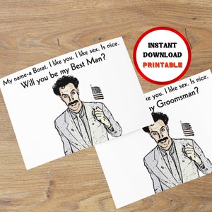 Tarjeta de propuesta divertida, tarjeta Borat, propuesta de padrino, propuesta de padrino, tarjeta de propuesta de padrino, tarjeta de padrino, tarjeta de padrino, tarjeta de regalo