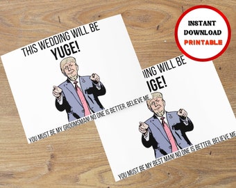 Funny Trump Proposal Card, Best Man Proposal, Groomsmen Proposal, Groomsman Proposal Card, Groomsmen Card, Groomsman Card, Groomsmen Cards,
