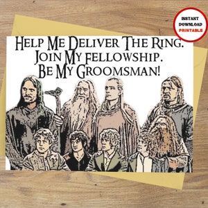 Cartão de proposta, Cartão do Senhor dos Anéis, Proposta de padrinho, Proposta de padrinhos, Cartão de proposta de padrinho, Cartão de padrinhos, Cartão de padrinho, LOTR