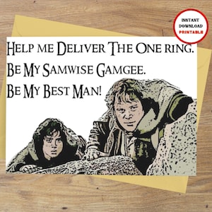 Cartão de Proposta, Cartão do Senhor dos Anéis, Pedido de Padrinho, Pedido de Padrinho, Cartão de Proposta do Padrinho, Cartão dos Padrinhos, Cartão do Padrinho, LOTR