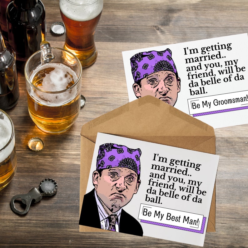 Funny Proposal Card the Office Best Man Proposal Groomsmen Etsy