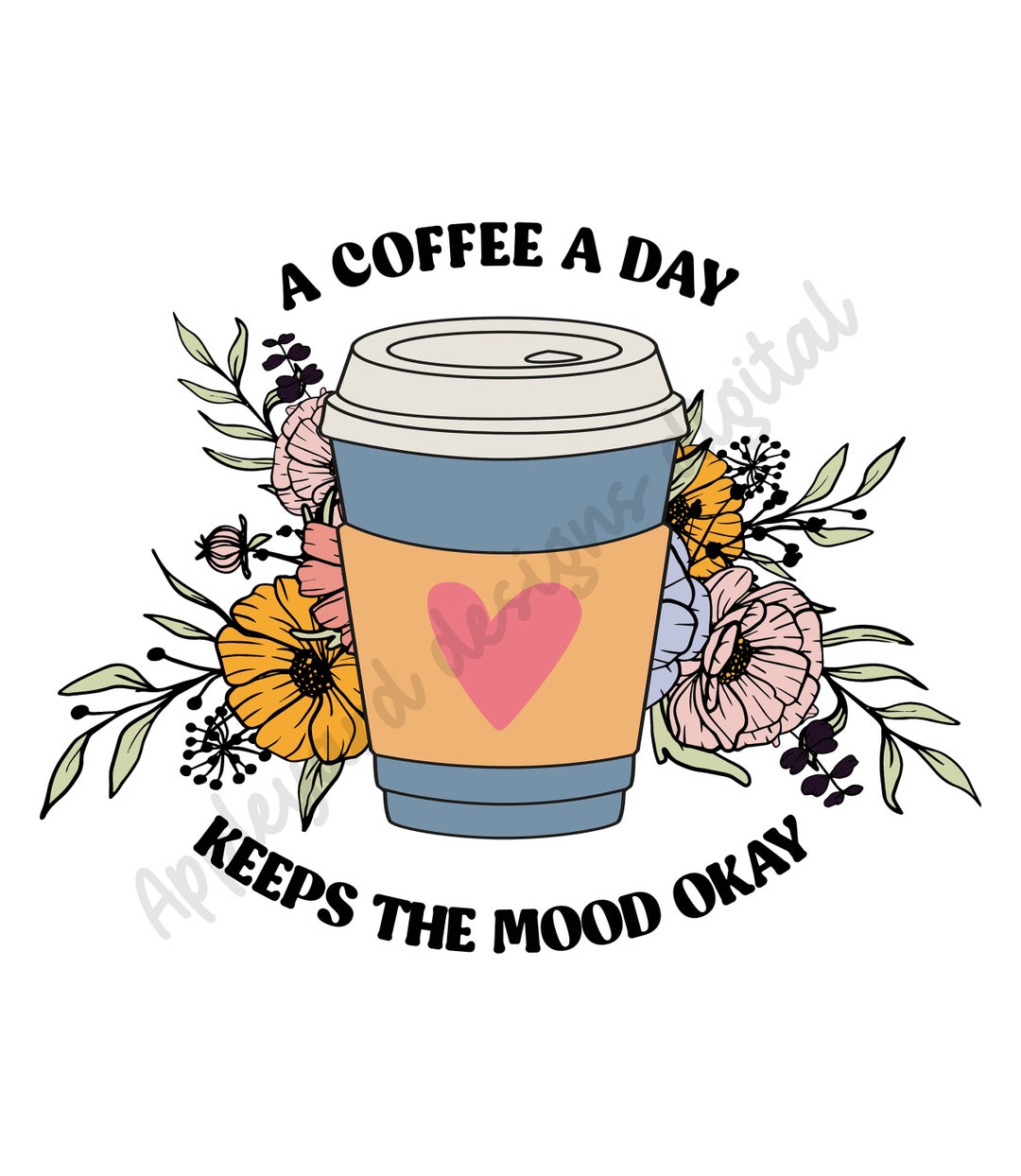 Retro Coffee Quote Coffee Cup Coffee a Day Png Sublimation Design Downloads, Clip Art Shirt