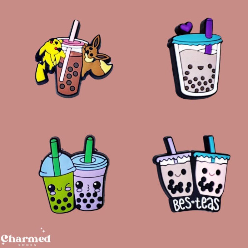Boba Tea Croc Charms Shoe Accessories Boba Tea Charms Etsy Australia
