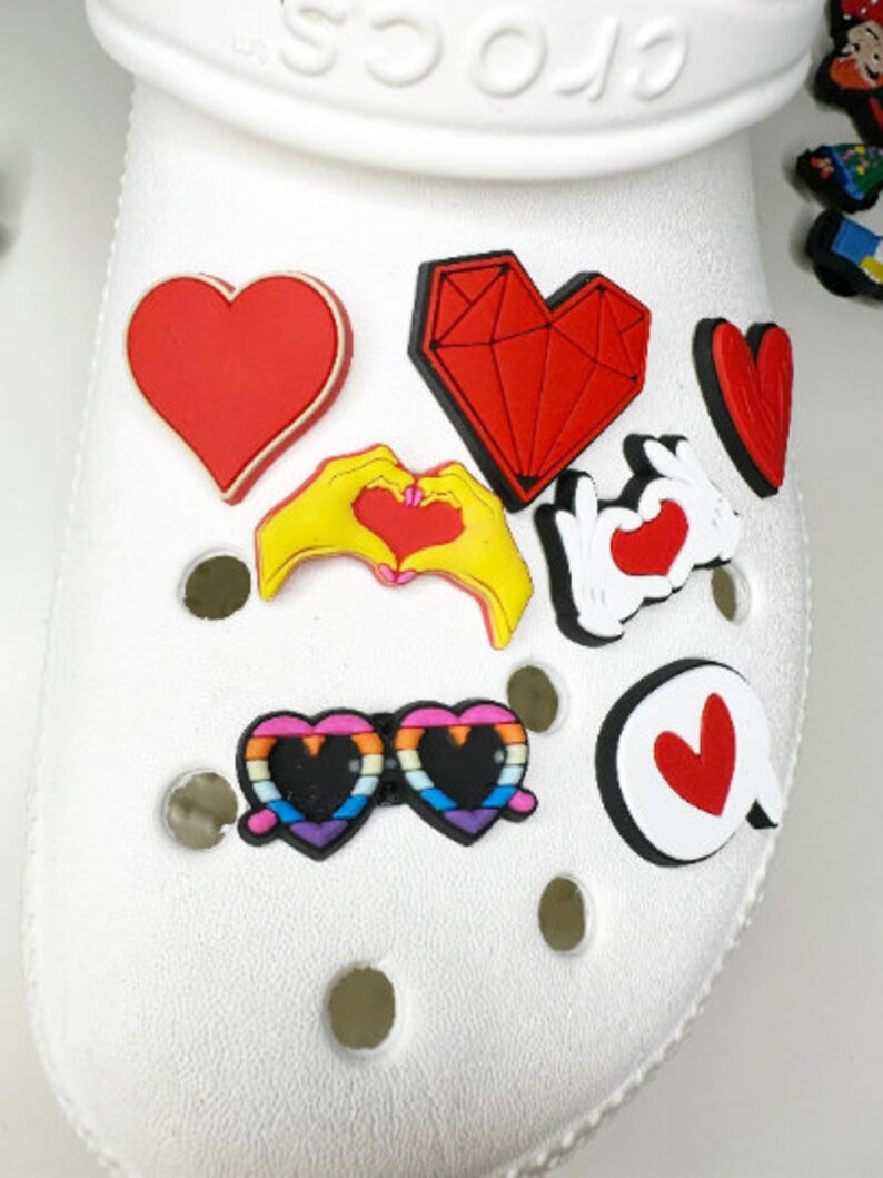 Heart Croc Charms Love Croc Charms Heart Charms Pin Etsy