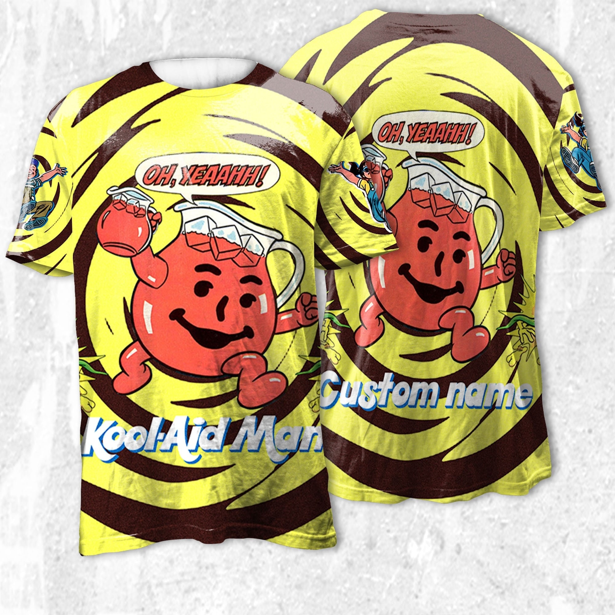 Kool Aid Man Spiral Custom Vintage 3D T shirt, Kool Aid Tshirt, Kool Aid Tee