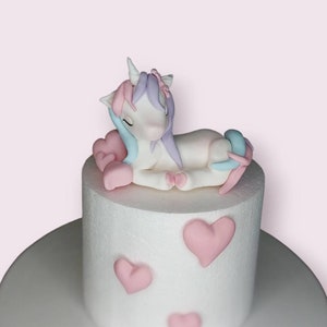 Pastel unicorn fondant edible topper