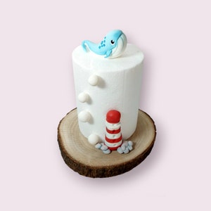 Topper per torta fondente Wale e faro