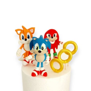 Sonic the Hedgehog set edible fondant cake topper