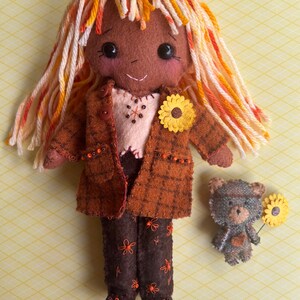 Hand-Sewn Felt Doll|One-of-a-Kind|Collectible|Toy