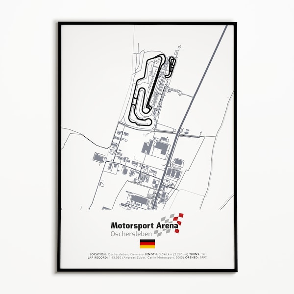 Motorsport Arena Oschersleben | Poster Print | Verschiedene Größen und Ausführungen | Hochwertiger Druck