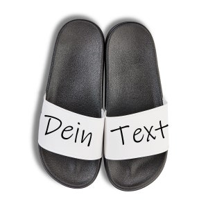 personalisierte Badelatschen, witziges Geschenk mit Wunschtext Bild 1