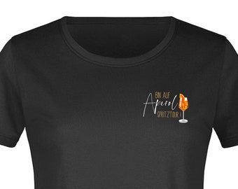 T-shirt "Je suis en voyage avec Aperol" logo poitrine en noir