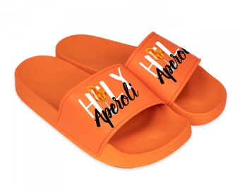 Aperol flip flops, Holy Aperoli, aperolettes in orange