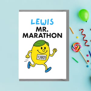 "Personalisierte Karte ""Marathon gut gemacht"", ""For Him"" und ""Runner""."