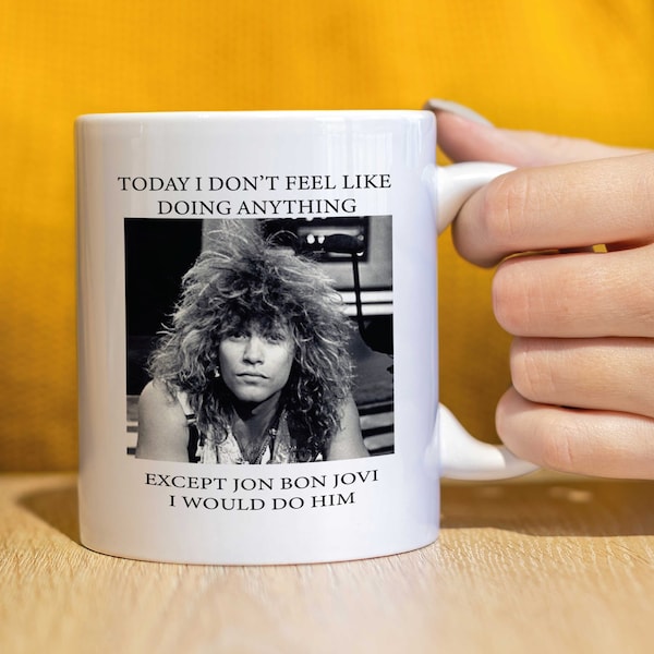 Jon Bon Jovi Mug -gift for her, Birthday gift, cute gift mug, friend gift,office gift, work mug, ceramic mug, celebrity fan mug, fan merch