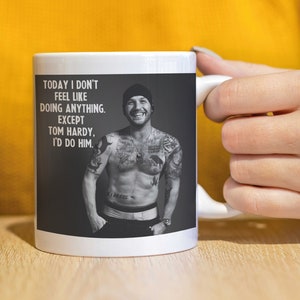 TOM HARDY Regalo de taza para ella, regalo de cumpleaños, regalo de amigo, regalo de oficina, taza de trabajo, taza de cerámica, taza de fan de celebridades, fan merch