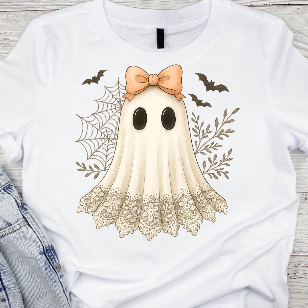 Cute Lace Ghost PNG, Boo in Boojee Halloween PNG, Ghost With Bow ...
