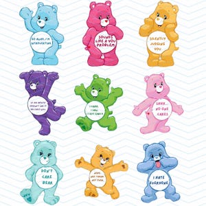 Anti social Swear bear png bellies for sublimation and print funny, sweary bears,