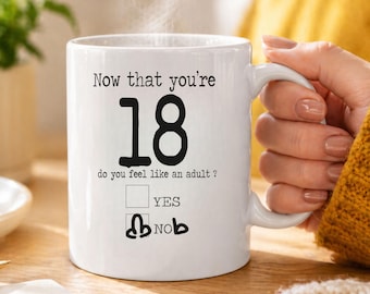Funny 18th Birthday Mug, Adulting Gift