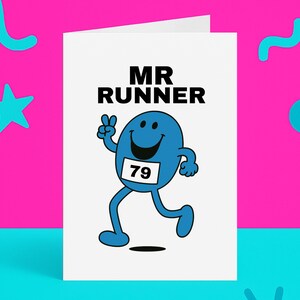 Funny Card Mr Runner – hardloopkaart voor hem – cadeau-idee voor jogging – blanco binnenkant – gemaakt in het Verenigd Koninkrijk