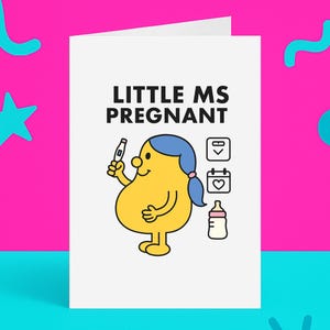 Kleine Ms Schwangere lustige Karte - süße Schwangerschaftsankündigungskarte - Parodie-Baby-Glückwunschkarte - neue Mutter zu sein Geschenk - freche Begrüßung