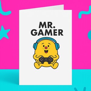 Mr Gamer Lustige Karte – Gaming Geburtstagskarte für Ihn – Freche Parodie – Controller Addict – Karte für Freund oder Gamer Kumpel