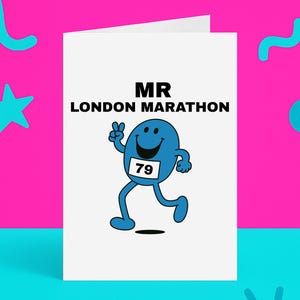 Marathonkaart Mr London – grappige hardloopkaart voor hem – marathoncadeau – blanco binnenkant – gemaakt in het Verenigd Koninkrijk