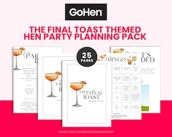 Pacchetto di pianificatori per feste di addio al nubilato Final Toast / Kit per addio al nubilato Canva (download digitale)