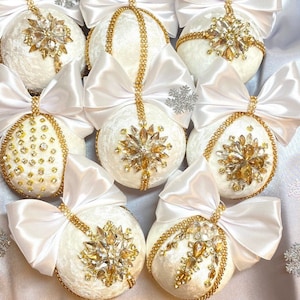 Christmas Velvet ornaments, Rhinestone Christmas Balls. Christmas bulk , Xmas Tree decor set, jeweled ornaments. Handmade baubles.