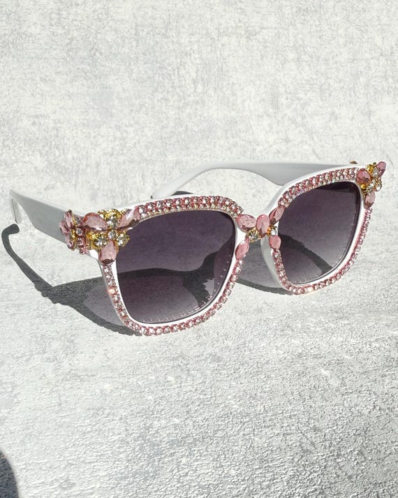 Rhinestone Bride Sunglasses, Pink Bling Festival Shades  display picture 3