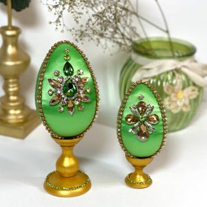 Rhinestone eggs easter decoration on table decor, Decorative egg for easter gift.