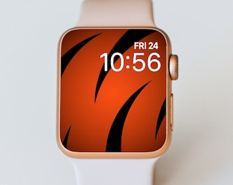 Cincinnati Football Apple Watch Wallpaper / Tiger Stripe Watch Face / Ohio Lock Screen / Accesorios de reloj estético / Fondo digital