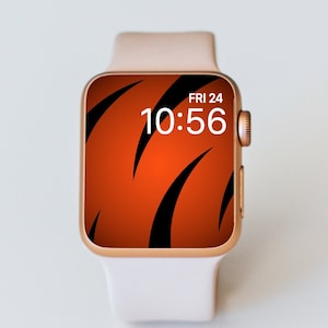 Cincinnati Football Apple Watch Wallpaper | Tiger Stripe Watch Face | Ohio Lock Screen | Aesthetic Watch Accessories | Digital Background
