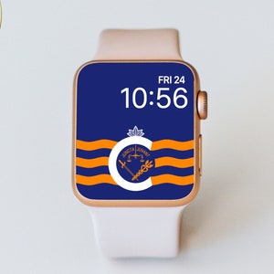 Cincinnati Soccer Recolored Flag Apple Watch Wallpaper | Watch Face | Ohio Lock Screen | Aesthetic Watch Accessories | Digital Background
