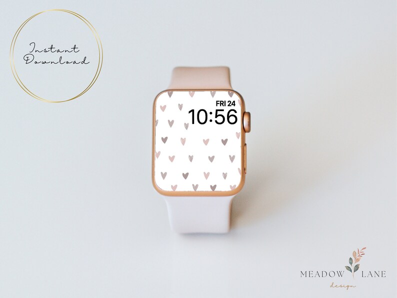 Scribble Hearts Apple Watch Wallpaper Valentine Watch Face Etsy