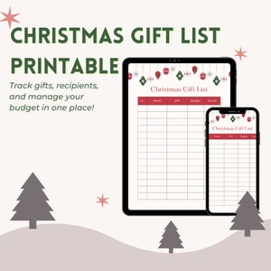 クリスマスギフトリスト印刷可能 | お祝いギフト | ギフトプランニング | クリスマスプランナー